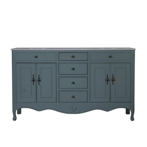 One Allium Way® Genevieve 60'' Freestanding Double Bathroom Vanity